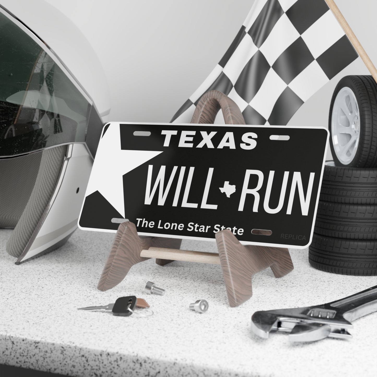Texas Style WILL RUN Vanity License Plate