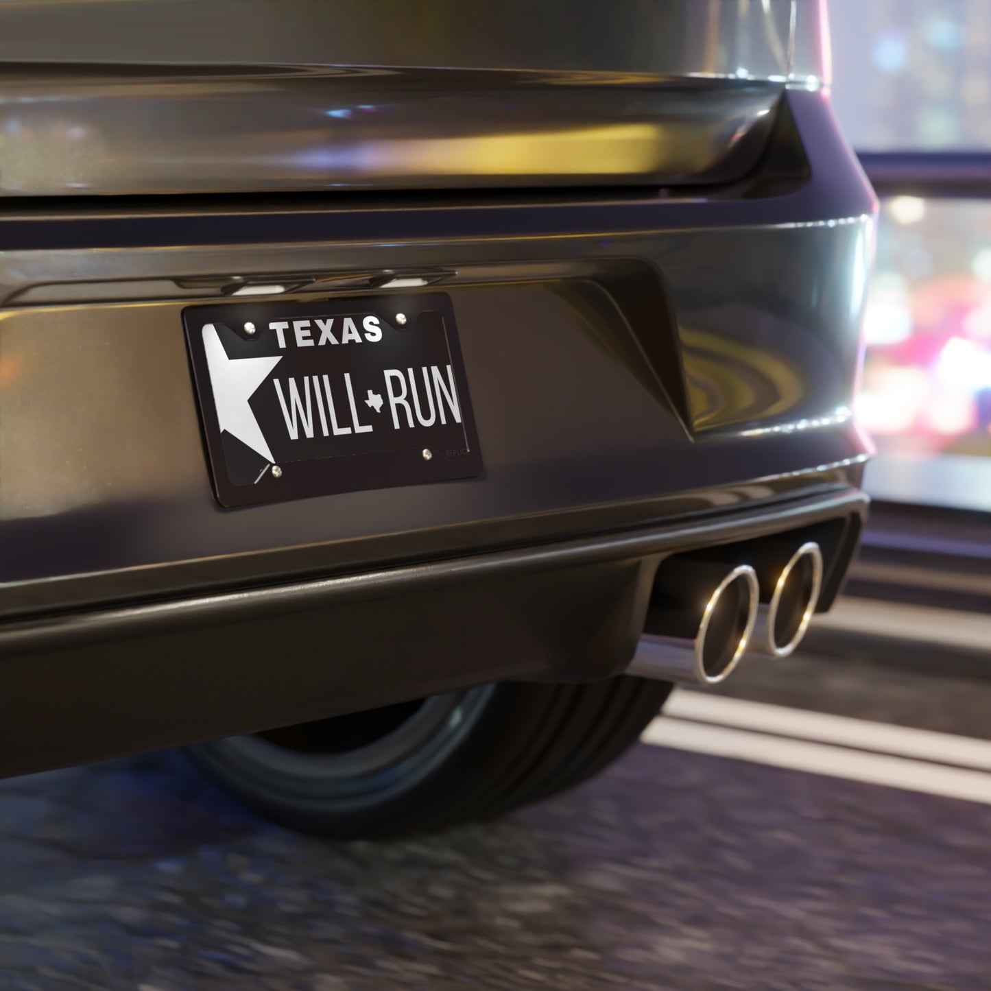 Texas Style WILL RUN Vanity License Plate