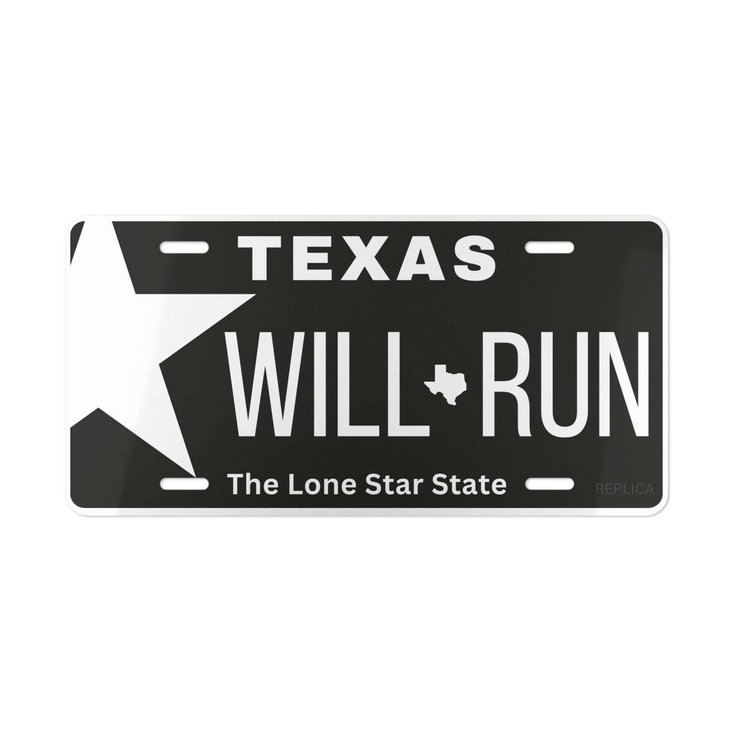 Texas Style WILL RUN Vanity License Plate