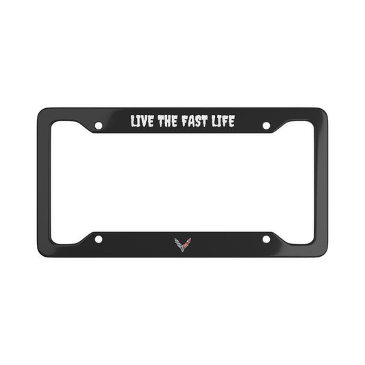 Chevrolet Corvette "LIVE THE FAST LIFE" License Plate Cover