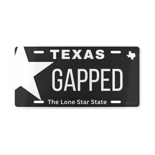Texas Style "GAPPED" Vanity License Plate